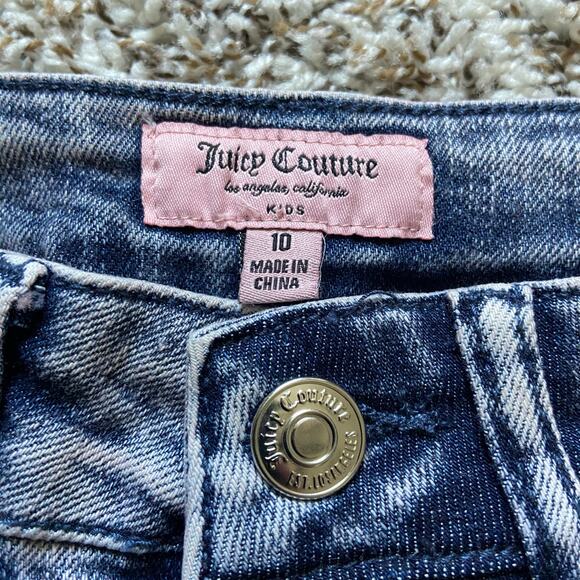 Juicy Couture Kids Mid Rise Straight Jean Girls Size 10 Pink Tint Denim Stretch - Picture 6 of 7
